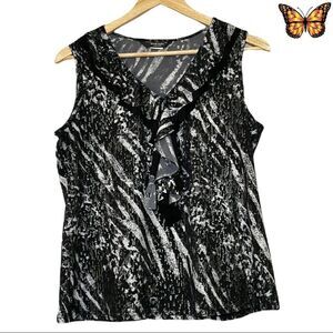 Brody Myles Waterfall Ruffle Sleeveless Top Size Unknown